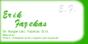 erik fazekas business card